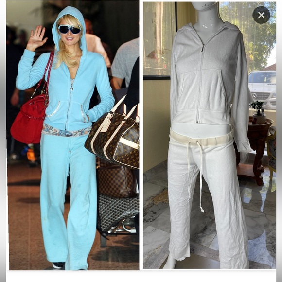 Juicy Couture 2002 White Terry Track Suit Y2K size P